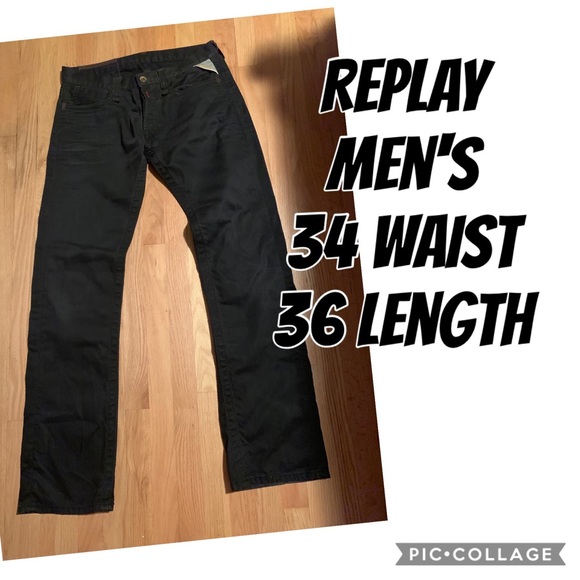 mens black replay jeans